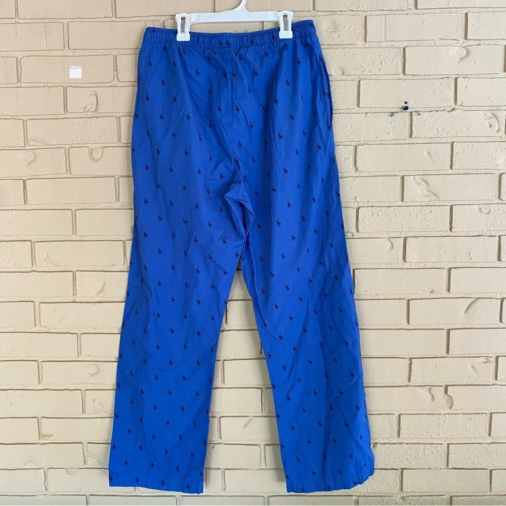 Polo Ralph Lauren Sleepwear Pajama Pants Mens Small S Navy All Over Pony Pockets - Picture 4 of 7